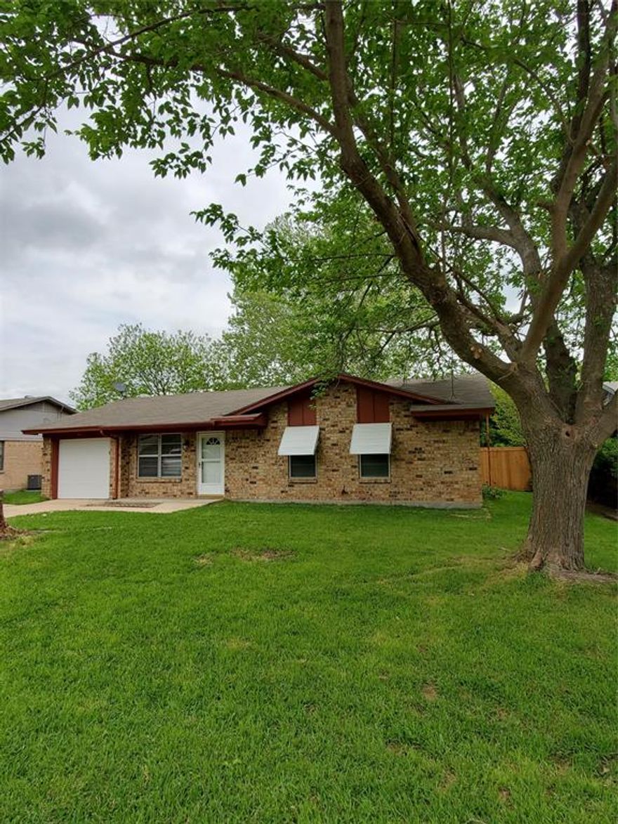 This 3 Bedroom, 1.5 Bath Home is located in a quiet neighborhood in Howe. Large Fenced Backyard with Storage Building, covered Patio, and 1 car Garage with Automatic Door Opener.. Wood Plank Ceramic Tile Flooring Throughout. Fresh Paint throughout interior and new Granite Countertops in Kitchen. Central Heat & Air. It does have a Gas Range, Gas Water Heater and Gas Furnace. Tenant pays all utilities--Electric, Water, and Gas. NON SMOKERS ONLY. One small pet allowed--NO LARGER THAN 15 LBS-with $300 Non-Refundable Pet Fee.