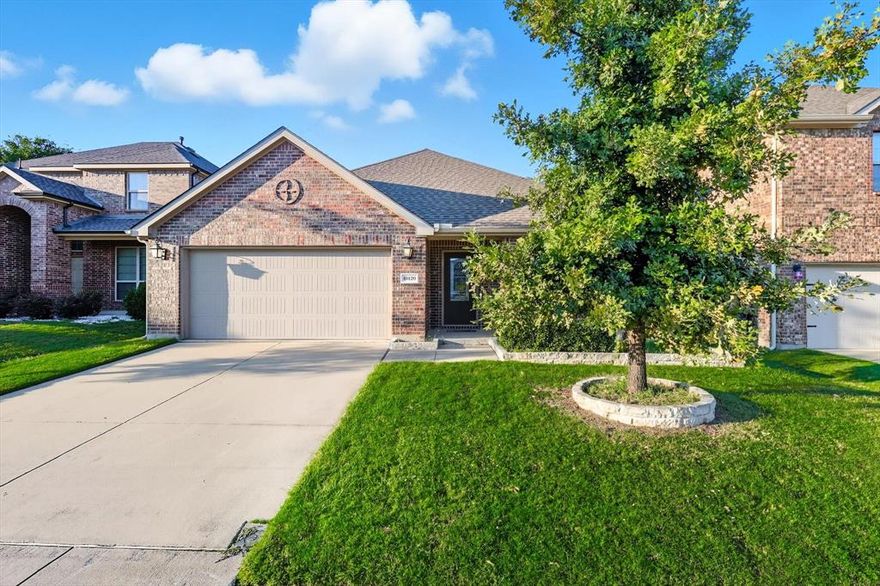 Escape the ordinary and step into a move-in ready sanctuary! This beautifully maintained 3-bedroom, 2.5-bath home offers the perfect blend of style, comfort, and convenience in the sought-after Highlands at Westridge, McKinney. Best of all? It's zoned for the highly-rated Prosper ISD. Sunlight streams into the bright, open-concept layout, enhanced by high ceilings that create an airy, spacious feel. The heart of the home is the stunning kitchen, a true highlight for any aspiring chef, featuring gorgeous granite countertops, an elegant stone backsplash, and sleek stainless steel appliances. Relax in the generously sized living room anchored by a charming fireplace and large windows offering peaceful views of your private backyard. The large primary bedroom is a serene escape, complete with an en-suite bathroom designed for unwinding. You'll love the luxury of dual sinks, a relaxing soaking tub, and a separate walk-in shower. Step outside to enjoy a quiet afternoon on your covered front porch or fire up the grill on the small open patio in a fenced back yard. The Highlands at Westridge community truly elevates your lifestyle with fantastic amenities right outside your door, including a sparkling community pool, a fully-equipped clubhouse, a fun playground, and extensive walking and bike paths. Plus, the elementary school is located right in the neighborhood—making school mornings a breeze! With easy access to US Hwy 380 and the Dallas North Tollway (DNT), you're just minutes from everything McKinney has to offer. Don't wait—make this gorgeous rental home yours today!