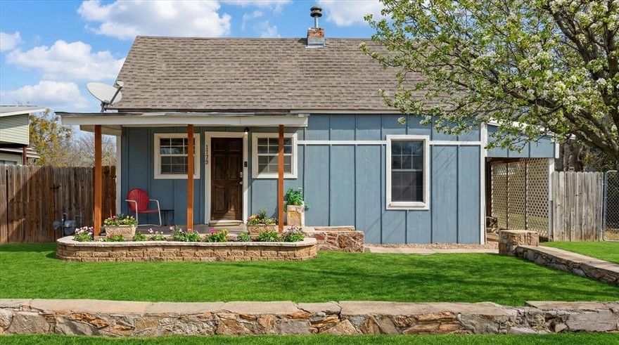 Step back in time with modern peace of mind in this charming 1920 home, thoughtful interior remodel in 2019, exterior in 2024. This neat and well-kept 2 bedroom, 1 bath property blends timeless character with tasteful updates, featuring a decorative fireplace that adds warmth and charm to the living space. The exterior showcases new siding, enhancing both curb appeal and durability, while the inviting rock wall along the front of the property creates a storybook first impression. Out back, you’ll find a really cool outbuilding reminiscent of an old corn crib, perfect for storage, a workshop, or creative repurposing. The standout feature of this home is that it sits on a spacious, over half-acre lot located in a multifamily-zoned area, making it an exceptional investment opportunity with future development potential. Additional highlights include most furniture conveys with the sale, and the mowers negotiable. Conveniently located close to the college. This property offers both charm and opportunity in one unique package.