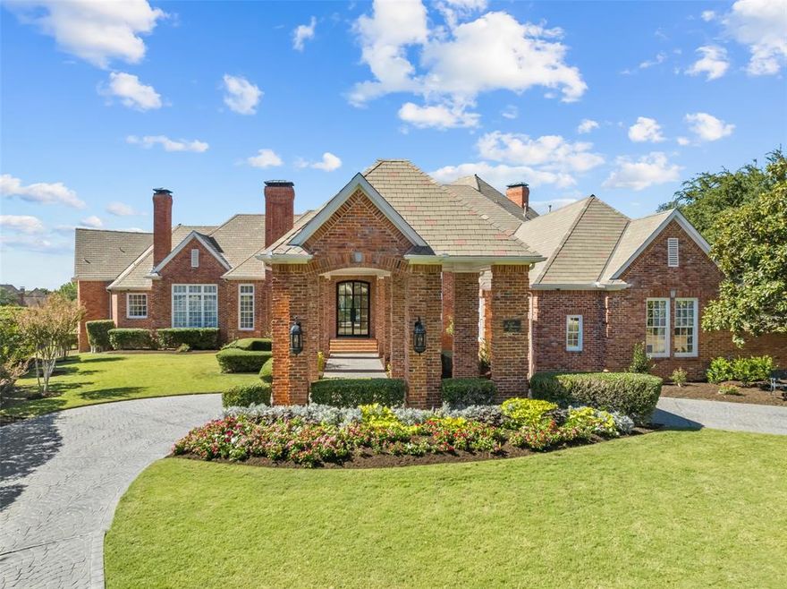 Impressive estate on Stonebriar CC Golf Course transformed from the inside out! Over 6,000 sq ft of unique finishes including dramatic foyer with floating iron staircase, exotic wood & marble flooring, Italian marble counters & 5 fireplaces with custom mantels. Among 4 beds, 7 total baths, 4 living areas, 2 dining areas, wine cellar, library and game room there is a place for everyone. An exquisite kitchen boasts top of the line appliances along with high-end faucets & fixtures. With 4 wet bars and a coffee bar throughout the home, your drink of choice is never too far away! The luxurious master suite offers a sitting area, fireplace, all marble bath, dry sauna, retractable closet racks and direct access to outdoor living space. Magazine-worthy backyard is an outdoor sanctuary with an incredible view of the 17th green featuring a covered patio, surround sound, 2 pools, spa, fire bowls and built-in grill. With no detail overlooked, this luxury property is a must see!