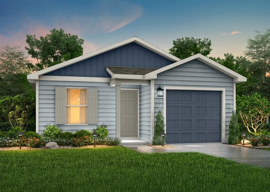 MLS# 21130105 - Built by NHC - Apr 2026 completion! ~ The Yosemite Plan from our Freedom Series is a cozy and efficient single-story home featuring 3 bedrooms, 2 bathrooms, a 1-car garage, and 1,202 square feet of smartly designed living space. This split-level floorplan places two secondary bedrooms and a full bathroom at the front of the home, offering privacy and convenience. Continue into the open-concept living area, where the kitchen with a central island overlooks the dining area and family room—perfect for meals, gatherings, and quality family time. The primary suite is thoughtfully positioned off the family room for added privacy and includes a private bathroom and walk-in closet. The laundry room is also conveniently located on this side of the home for easy access.