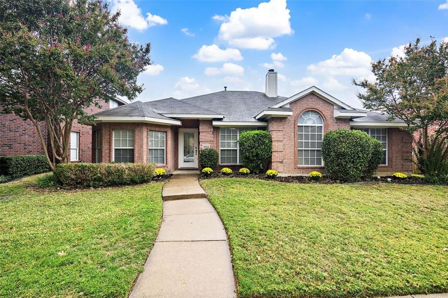 Tastefully remodeled home in McKinney's desirable Eldorado Heights Neighborhood. As soon as you enter, you will appreciate the fresh paint, the new tile floors and the great flow throughout. To the left is the formal dining room and to the right is your new office. Just a few steps to the large chef's kitchen with new granite countertops, gas cooktop, stainless steel appliances, and an island. The kitchen has plenty of counter space and storage plus a pantry. This open floor plan was made for entertaining since the kitchen flows into the spacious living room with wood floors and a decorative tile, gas fireplace. The sizeable primary bedroom with an ensuite, beautiful bathroom features a subway tile walk-in shower, separate garden tub, granite double sinks and a walk in closet. The other two bedrooms and full bathroom are located on the opposites side for privacy. In the back is a covered patio and a good size yard with an eight foot wood fence. Convenient location close Hwy 121 and 75.