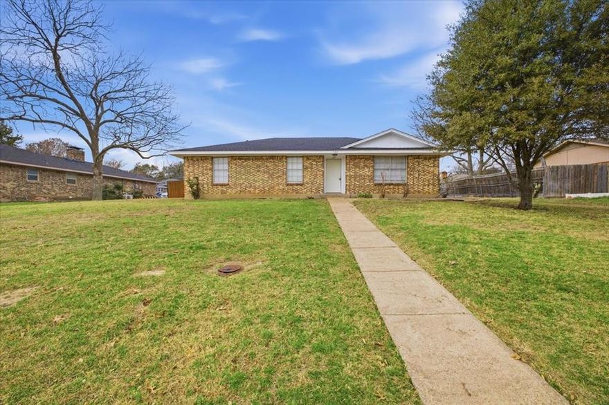Spacious 4bd 2 bath home in Desoto with fresh interior and exterior paint, recently installed carpet and flooring throughout. Original wood cabinetry and paneling in the living room and part of the dining area add character, while recent updates keep the home move-in ready. A recently installed roof provides peace of mind and the big back yard is perfect for entertaining or relaxing. Includes a storage unit in the back. Spacious, updated and full of potential. Don't miss this opportunity!