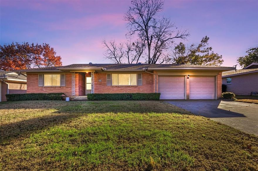 Discover a delightful home nestled in the heart of Arlington, TX. This charming 3-bedroom, 2-bathroom residence, with an attached 2-car garage, perfectly marries comfort with functionality. Situated on a generous .20 acre lot, the property offers a peaceful retreat accentuated by its beautiful mature trees and inviting brick exterior. The floor plan seamlessly integrates each space, allowing natural light to flow through the rooms. The kitchen features ample cabinetry, and durable countertops, ensuring all your culinary adventures are met with ease. Adding to the home's allure is a sunroom that extends the living space. Whether you envision a cozy reading nook or a vibrant space for indoor plants, this sunroom offers endless possibilities and a serene view of the lush backyard. The primary suite has ample closet space. The additional bedrooms are spacious and versatile. Outside, the expansive yard is a homeowner’s dream. The mature trees not only provide a stunning backdrop but also shade for relaxing outdoor gatherings and activities. The expansive space offers potential for gardening, play, or simply unwinding in a natural setting. Located in one of Arlington’s sought-after neighborhoods, this home combines the best of suburban living with accessibility to all the amenities you could desire. Don't miss the opportunity to make this charming residence your own personal haven. It's time to experience the perfect balance of style, comfort, and a touch of nature.