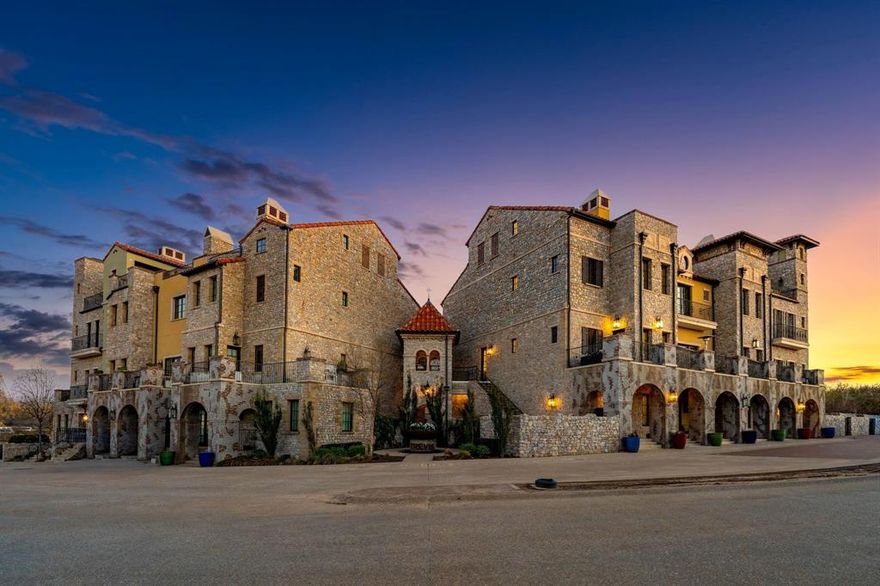 Welcome to 67 Cortes, a beautifully maintained Mediterranean Villa-style townhome in the heart of Westlake! Inspired by the charm of a European village, this elegant residence offers refined architecture, warm textures, and sophisticated living spaces designed for a luxury lock-and-leave lifestyle. This spacious corner residence, featuring a private elevator, comes move-in ready w a perfect blend of comfort, style, and convenience. Step through a quaint covered porch entry to find a ground-level bdrm, hardwood floors, and a bright, open-concept living area w large windows and high ceilings that flood the space w natural light. The modern kitchen is equipped w stainless steel Wolf and Sub-Zero appliances, a prep area, ample cabinetry, and a breakfast bar—ideal for both everyday living and entertaining guests. Upstairs, the generous primary suite boasts a walk-in closet and a spa-like ensuite bathroom w an enclosed tub and shower relaxation zone. Additional bdrms provide ample space for family, guests, or a home office. Enjoy the convenience of an in-unit laundry and attached garage parking. Roam free on four outdoor patios, each offering expansive views—perfect for relaxing, dining, or entertaining. On the ground level, a romantic courtyard awaits w a welcoming firepit surrounded by elegant stone walls and direct access to an impressive grill tower—one of many unique characteristics. This covered area features a dedicated BBQ grill under a covered patio, allowing you to savor the views while you cook and entertain year-round. On the fourth floor, discover a versatile flex room w a full bath that opens onto an oversized rooftop patio boasting near panoramic views of Westlake Entrada. Located in a desirable Westlake community zoned for Southlake Carroll or Westlake Academy, you’ll also enjoy access to walking trails, top-rated schools, shopping, dining, and easy freeway access for commuting.Don’t miss your opportunity to make this one-of-a-kind townhome your next home!