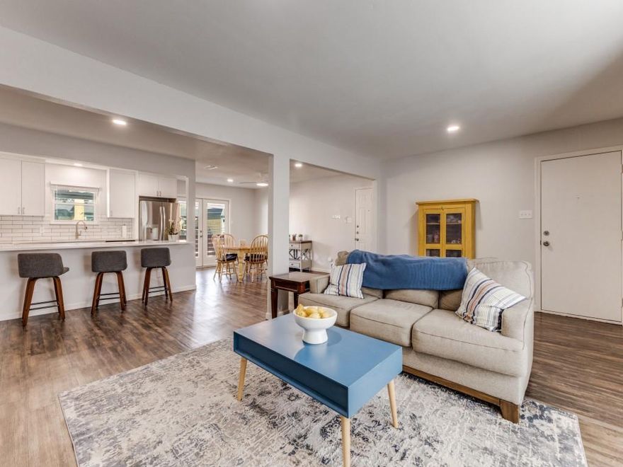 Updated and move-in ready, 6033 Sandhurst #C is a second-floor 2-bedroom, 2-bath condo offering 1,379 square feet for a bright and open layout designed for comfortable living. Major interior improvements created an open flow between the kitchen, dining, and living areas, making the space feel both larger and more functional for daily living and entertaining. The home includes LVP flooring throughout (no carpet), updated windows, fresh paint, updated lighting and electrical throughout. The thoroughly remodeled kitchen includes fresh white cabinetry, quartz countertops, stylish white backsplash, stainless steel appliances, and a modern sink-creating a clean, contemporary focal point that opens directly to the main living spaces. Both bathrooms have been fully renovated. The primary bedroom and bath features 2 large closets, a double vanity, updated lighting and mirrors, and a  walk-in shower. The secondary bath offers a new vanity, updated tile, and a tub-shower combination.
Additional updates include the removal of popcorn ceilings, new baseboards, doors and door frames, window treatments. A new French door out to the patio was installed this year and all ceiling fans updated. 
HOA dues provide exceptional value, covering all utilities, exterior maintenance, HVAC maintenance including replacement, along with pool service and valet trash(M-F). Sandhurst Manor residents also benefit from recent community improvements including a newly renovated clubhouse and entry halls, a new roof, updated landscaping, and planned pool enhancements.
Ideally located near SMU, a DART station, and bike and walking trails connecting to White Rock Lake and the Katy Trail. Central Market and Tom Thumb are nearby for convenient grocery access, with shopping, dining, and recreation all close at hand. Gated-secured covered parking spaces #58. Additional secured visitor spaces available.