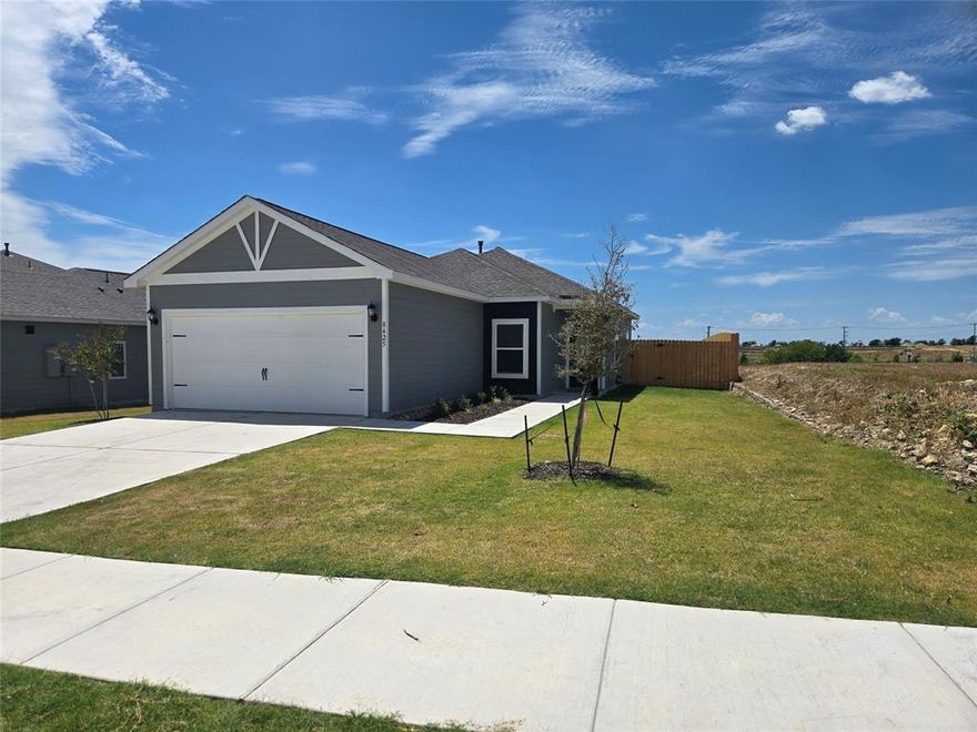 Come see this newly built 2025 LGI Home in Big Sky Estates. The Atticus floor plan offers 3 bedrooms,2 full bathrooms and an open concept floor plan. The Kitchen boast granite counter tops, wood cabinets with crownmolding. A large breakfast bar for casual dining and open to family living area. Big Sky Estates offers walking trails and parks.Step out the backdoor to enjoy the large fenced in private back yard area.Home is pre owned and move in ready. This home also has an assumable FHA loan. All info contained with in to be verified buy buyer or buyers agent.