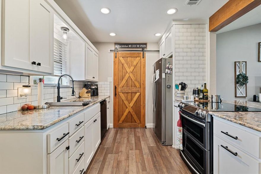 Beautifully updated brick home nestled on .51 acres just seconds from Highway 289!  This home offers retreat-like ambiance in a quaint neighborhood with the benefit of easy commutes to DFW or Lake Texoma.  Locals know that the Brookshire's supermarket just down the road is one of the best in Grayson County, as is Napoli's Italian Restaurant across the street!  Pride of ownership is evident as you reach the property.  The spacious front lawn is perfectly manicured, the concrete drive is flawless, and a new roof was installed in 2025.  Numerous updates will greet you as you enter the home, which was fully renovated in 2020: the kitchen features granite countertops, a double oven, and flows effortlessly to the dining room and living room- perfect for entertaining family and friends.  An oversized bar opens to the living area and offers additional prep and seating space.  Warm wood-inspired vinyl plank flooring leads to the primary bedroom with spacious en-suite bath featuring granite countertops, tiled floors, and a tiled shower with bathtub.  Second and third bedrooms and second bath have been remodeled as well!  Bonus features include an above ground storm shelter, walk-in pantry, and covered backyard patio.  Just 5 miles from the new Preston Harbor-Margaritaville development and 10 minutes from Highport and Grandpappy Point Marinas! Whether you are looking for a cozy retreat or an investment property, you will not want to miss this opportunity.