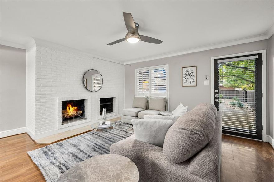 Rare first floor unit with a large private, turfed outdoor yard directly through the dining room French doors! Wood floors, recently updated kitchen and huge walk in closet. The assigned *covered parking spot* is conveniently located to your back door for easy access in addition to ample guest parking! Recent updates include kitchen counters and backsplash, fridge, dishwasher, and washer dryer combo.

This gated community just underwent a $900K property renovation and offers amenities including a picturesque courtyard, outdoor cooking and entertainment area, fountains, a fitness center, and POOL with hot tub! This unbeatable location is walking distance to Central Market, close to SMU and the Katy Trail, White Rock Lake and some of the city’s best restaurants! So much value and unbeatable location!