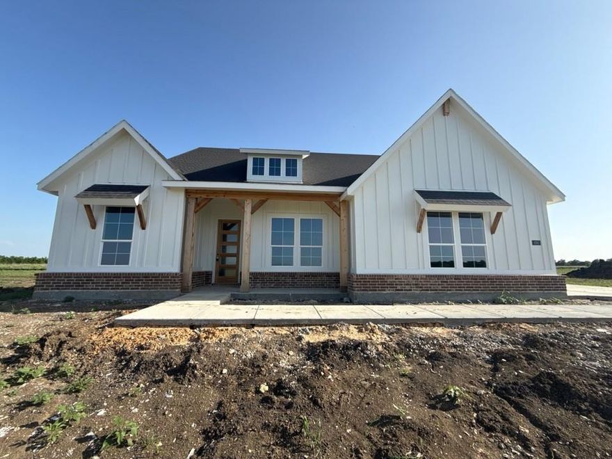 Estimated August2026 completion! Ask us about our Trade In Trade Up program, we can buy your home! Step into the Bluebonnet by Riverside Homebuilders and embrace a lifestyle of comfort and functionality. With 4 bedrooms and 3 bathrooms sprawled over 2,686 square feet, this single-story haven offers ample space for every member of the family. As you enter through the inviting porch, the airy foyer sets the tone for the home's open layout. The owner's retreat boasts a spacious walk-in closet and a spa-like bathroom, offering a sanctuary for relaxation. Convenience is paramount with the laundry situated just off the bedrooms, accompanied by a mud bench near the garage entrance. To embrace the beautiful DFW weather without having to leave your home, step outside to the generous covered patio—where endless possibilities for outdoor enjoyment await.