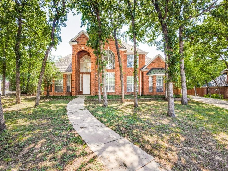 Wonderful spacious Home, large culdel-sac lot  with mature trees and a pool , Large 4 bedroom 3.5 baths study and  2nd sitting area ,large living area with fireplace , formal Dining , Half bath that serves the pool quests  , 3 car garage , Upstairs is 3 bedrooms one with private bath and other two have jack and jill bath , very large game room with a 2nd fireplace upstairs , Granite counter tops ,stainless steel appliances in the Kitchen including double ovens , gas cook top , Home has a central vac ,Much More ,