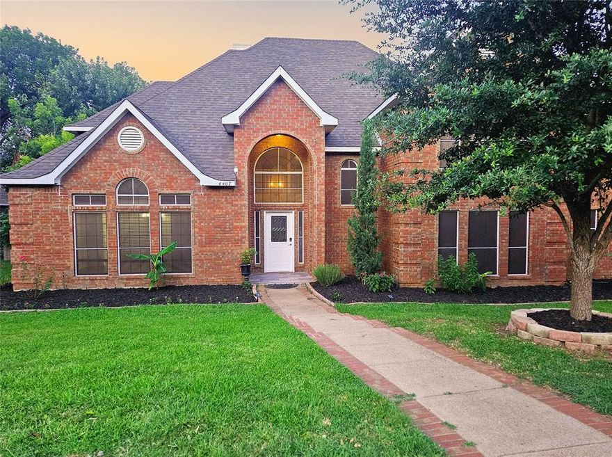 JUST IN TIME for A new home for CHRISTMAS! Instant Equity & *SPECIAL* LENDER INCENTIVES attached: $2,500 toward closing cost plus $550 appraisal credit! Buy now, first payment not due until Feb, poss. Mar! This lovely Arlington home, move-in ready; NEW ROOF updated bathrooms featuring quartz countertops, fresh interior paint, new HVAC. Martin HS, Arlington ISD, this home is spacious and stylishly updated situated on a rare 0.80-acre lot in a quiet, established cul-de-sac, with NO HOA. 3,700 square feet of living space, this unique two-story home offers an ideal layout with multiple living areas designed for comfort and functionality. Inside, you’re greeted by soaring ceilings, rich wood and tile flooring, natural light, floor-to-ceiling brick fireplace, built-in shelving, and a wall of windows overlooking the backyard. The formal dining room includes elegant built-in cabinetry and a buffet, perfect for entertaining or storing serve ware. The kitchen has been tastefully updated with sleek cabinetry, solid-surface countertops, and a cozy breakfast nook. The main-level primary suite offers a generous layout with a remodeled bath featuring dual sinks, soaking tub, separate shower, and walk-in closet. Upstairs, a spacious SECONDARY master bedroom with a private ensuite bath provides ideal space for multi-generational living or long-term guests. Two additional bedrooms share a well-appointed full bath, and a large bonus room offers flexibility for a home office, playroom, or media space. This home additionally offers the coveted media room, fully enclosed with no natural light, perfect for movie nights! Step outside to enjoy a massive backyard with mature trees and plenty of room for a pool, garden, or outdoor living area. There's plenty of extra parking space for your trailer, camper, or additional vehicles. You will LOVE the size of this lot and the privacy it offers! All information in the listing is deemed worthy but should be verified by the buyer or buyer's agent