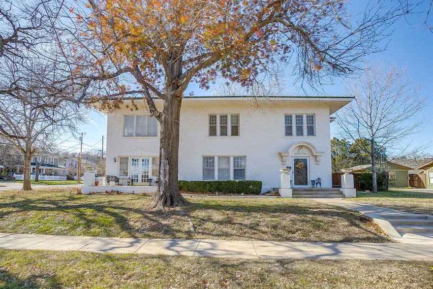 Timeless character meets modern comfort in this stunning 1930 home nestled in the heart of Mineral Wells. Boasting over 4,000 square feet, this spacious residence offers 4 bedrooms, 3.5 bathrooms, multiple living areas, and a large upstairs bonus room (could be used as a second primary), providing endless flexibility for entertaining, working from home, or relaxing with family.  Abundant windows fill the home with beautiful natural light, creating a warm and inviting atmosphere throughout.
Rich architectural details, natural woodwork, and multiple fireplaces highlight the home’s vintage charm, while thoughtful updates deliver everyday convenience. A cozy breakfast nook invites casual mornings, while the formal dining room sets the stage for memorable gatherings.
Outside, the property truly shines with a versatile 30×40 shop complete with its own kitchen and bathroom — ideal for hobbies, a workshop, guest quarters, or creative space. Situated on approximately 0.35 acres, the home also features a carport, additional parking, and room for RV or boat storage.
Located within walking distance to downtown Mineral Wells, local shops, dining, and community events, this property offers the perfect balance of peaceful residential living and convenient access to amenities, plus an easy drive to Fort Worth.
This one-of-a-kind property blends historic elegance, generous space, and exceptional functionality — a rare opportunity to own a true Mineral Wells gem.