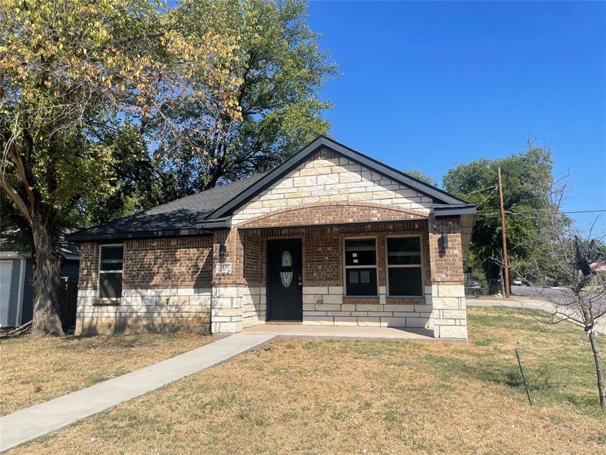 Don't miss this unusual find!  Young 3-bedroom, 2-bath, 2-car garage home built in 2021 on a corner lot boasts eye-catching architectural flare with modern design touches in an appreciating, growing area of Fort Worth.  HUD case number 513-243828 sold as is with all faults.  Open concept living area will be the hub of this home perfect for entertaining family and friends just in time for holiday gatherings.  Chef's kitchen offers granite counters with stylish backsplash and center island complete with breakfast bar and electricity for easy meal preparation and buffet service.  Primary bedroom suite with gorgeous finishes will by your private retreat after a long day.  Covered side entrance off driveway offers convenient entry for family and close friends.  Enjoy afternoon barbeques in your fenced back yard while kids and pets play in the sunshine.  Elementary school is just a few convenient blocks away.  Within walking distance, enjoy the vibrant collegiate atmosphere of Texas Wesleyan University or take a short drive to downtown Fort Worth.