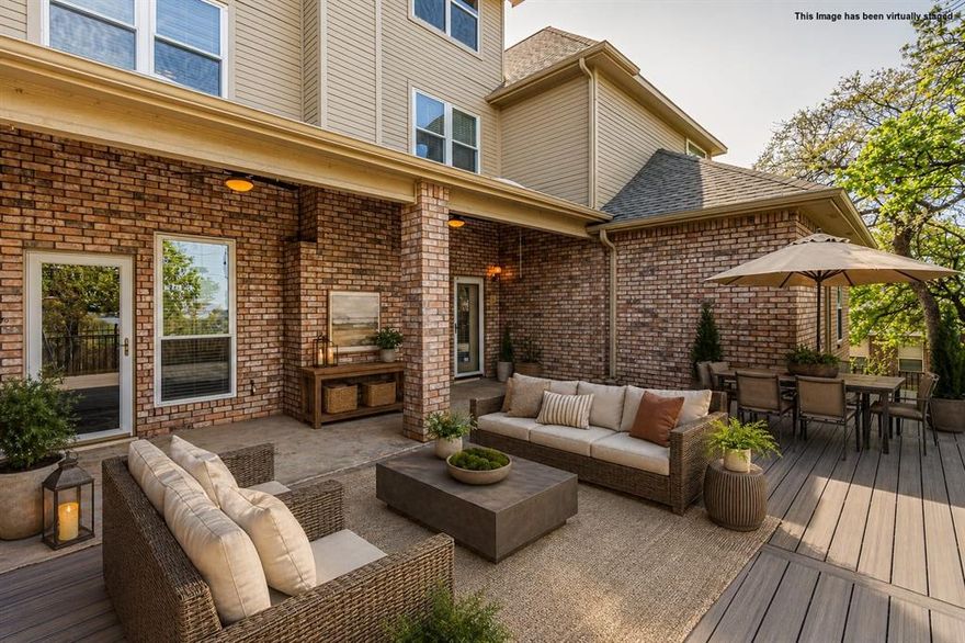 Vista Views, Gated Living, and Multigenerational Design. Welcome to this stately residence in Bay Club where you can live centrally, yet retreat privately. A grand, winding staircase welcomes you into a beautiful foyer and opens to an expansive living space filled with natural light, custom millwork, and architectural details. With multiple living and dining options, this is the ideal home for entertaining and everyday living. At the heart of the home, the kitchen showcases a large island, stainless steel appliances, abundant storage, and a seamless flow into the main living area, which features a cozy fireplace. A dedicated study and a spacious flex room with a separate entry offer the perfect setup for working from home, pursuing hobbies, or serving as a private retreat. The primary ensuite on the main level has double vanities, a custom shower, and a walk-in closet. On the second floor are three primary en-suites, each unique, with additional space to create its own private haven. The loft offers breathtaking views of the lake and the Fort Worth skyline. Step out onto the private deck, where you can unwind, enjoy quiet mornings, or entertain guests. A three-car side-entry garage provides ample workspace and storage. Residents enjoy amenities such as pickleball and tennis courts, a clubhouse, a playground, fishing, and a boat dock. This community is located near the ACTIV Center, local golf courses, and Arlington’s vibrant Entertainment District with easy access to DFW Airport and the surrounding  Metroplex. Discover the perfect balance of privacy, space, and lifestyle you deserve.  Schedule your private showing today and be ready to make it yours.