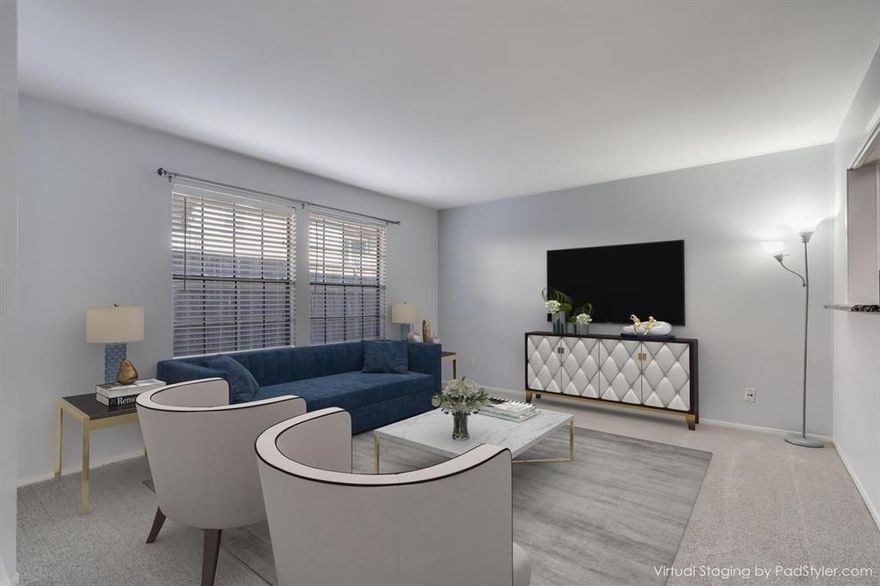 Priced $15.00 below all other active listing in the neighborhood and it is updated!!!  - way BELOW everyone else, bring your BUYER!!!  FINANCING is available!!!  Ask listing agent about this.   Urban Living at Its Finest - Prime North Dallas Location on this FIRST floor condominium WITH a 2nd living area that can be used as an office or game room.  The neighborhood is close to every amenity - the tollway and Highway 635 with all the restaurants and shopping the area has to offer. The Bent Tree Forest Condominiums maintains the landscaping with lots of trees and grassy areas. This gated community offers a tennis court, pool and clubhouse. An open concept welcomes you home with updated paint, updated Luxury Vinyl Plank in the kitchen and primary bedroom and updated carpet in the rest of the house.  Roof replace in 2024.  The renovated kitchen features granite countertops, stainless steel appliances and updated cabinets.  The living room is open to the kitchen area and has good sized windows for lots of light.  A second living space could be used as an office or flex room with views onto the covered and fenced patio and outdoor storage closet. The primary bedroom-bathroom has a large walk in closet, updated granite counter tops, cabinets, tile floors, lighting, tub,  tub tile surround and plumbing . The half bath flooring, cabinets and fixtures have all been updated too.  Designated covered parking space is included. Condo association includes use of pool and tennis courts, landscaping and gates. MONTHLY DUES INCLUDE WATER, SEWER and TRASH. This is a one of a kind setting and condominium you don't want to miss out on. Great price and location! It is a must see!