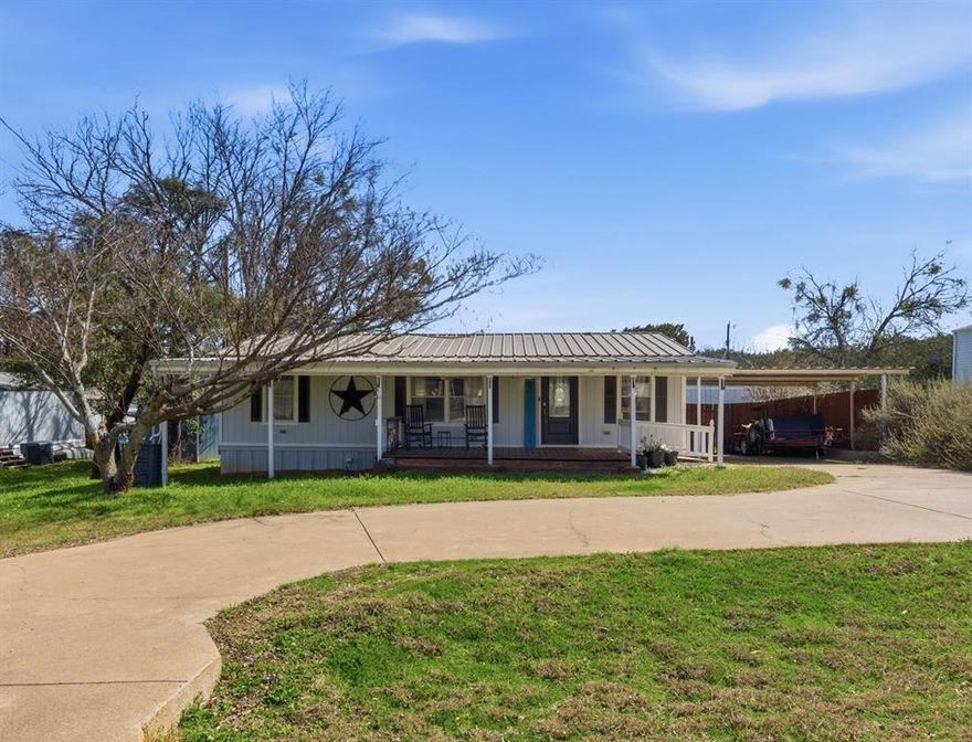 Welcome home to this adorable 3-bedroom, 2-bath gem in Granbury! Tucked inside the peaceful Sky Harbour neighborhood, this 1,080 sq ft home has all the cozy vibes you’ve been looking for.  From the moment you walk in, you’ll notice the soft, plush carpeting and pretty granite countertops that make the space feel warm and inviting. The primary suite is a sweet retreat with tons of closet space (because we all need that!) and a beautifully finished private bath. Step out back and you’ll find a fully fenced yard ready for pets, gatherings, or quiet evenings under the Texas sky. There’s even a spacious shed with electricity — perfect for a workshop, extra storage, or finally starting that hobby you’ve been thinking about. Community boat ramp, fishing pier, pool, clubhouse. Easy access to either Granbury or Weatherford via Hwy 51. Add in the circle driveway and carport for easy parking, and you’ve got a home that’s as practical as it is charming. 
It’s peaceful living with town just a short drive away — and at a price that makes it even sweeter. Come see it before someone else falls in love first!