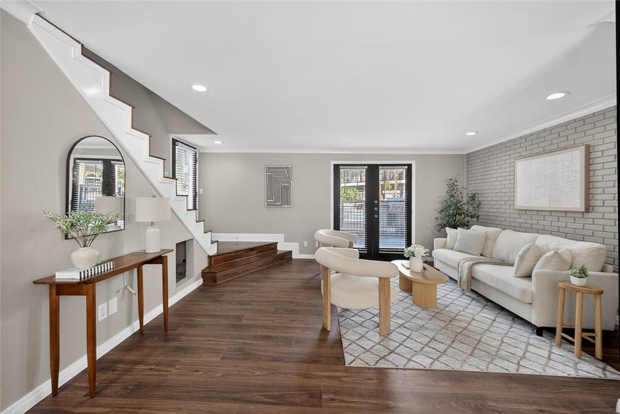 Well suited for first time buyers, downsizers, or investors, this 2 bedroom, 2.5 bath, two story condo is located in the highly sought after Preston Hollow area and offers a comfortable, functional layout with updated flooring and abundant natural light. The open layout flows seamlessly for everyday living and entertaining. Multiple outdoor spaces include a main level patio with pool views, a side patio, and a private rear patio. Upstairs, the primary bedroom features a private balcony overlooking the pool. The community offers gated access, a pool, hot tub, outdoor grilling areas, and covered parking. Ideally situated in a prime Dallas location with easy access to major highways, Downtown Dallas, NorthPark Center, SMU, and a wide selection of shopping and dining