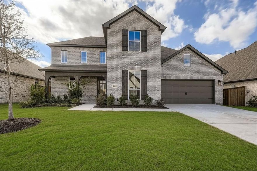Welcome to your dream home – a beautifully designed 2-story residence that perfectly blends luxury, comfort and practicality. This spacious 3,164 square foot home features 4 generously sized bedrooms and 3.5 well-appointed bathrooms, ideal for both everyday living and entertaining guests. The open-concept layout is enhanced by tall ceilings, allowing natural light to fill the living spaces and create an airy, inviting atmosphere. At the heart of the home is a chef’s kitchen, complete with high-end appliances, floor to ceiling cabinetry, ample counter space and a large center island—perfect for culinary creations and family gatherings. The family room is anchored by a cozy gas fireplace, offering warmth and charm for relaxing evenings. A dedicated home office provides privacy for remote work or study, while the upstairs game room and media room add versatile space for fun and entertainment. The main en suite bath is a beautifully designed retreat featuring split vanities, spacious walk-in shower and a sleek freestanding tub that all provide a spa-like atmosphere right at home. Enjoy the extended back patio for outdoor dining or relaxing and the spacious front porch for welcoming guests. A 2-car garage completes this exceptional home.