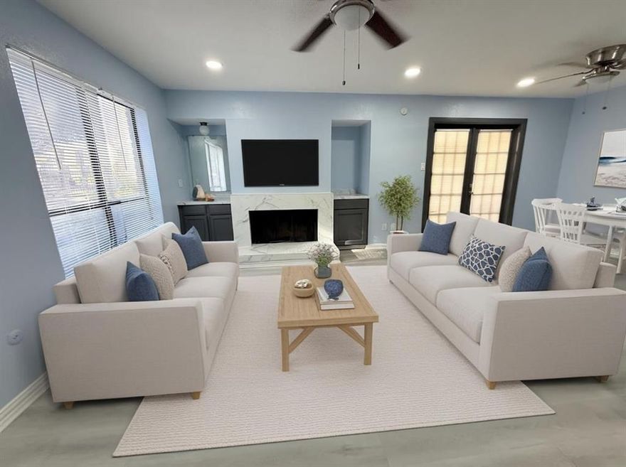 Centrally located in Northeast Dallas, near SMU, North Park Mall & White Rock Lake, this charming 2BR, 1 bath, with Living Room & Dining Room, and an assigned covered carport in front of the unit, is in move-in condition and ready for the next occupant. This gated community of Oaks on the Lane has easy access to Hwy 75, Northwest Highway, & minutes away from restaurants, shopping & entertainment. Close to Downtown Dallas, the  Arboretum, and major employers such as Presby of Dallas, among others.  Conveniently located on the first floor, this unit features easy maintenance and an allergy-free laminate wood floor throughout. Ceiling fans in all rooms. The cozy Kitchen has a new microwave, and the breakfast nook flows into the living room with a fireplace and a fenced porch. The master BR has a walk-in closet. This condo includes a fridge and a stacked washer and dryer inside the unit. HOA fee, Water, Pest control, sewer & trash are included in the rent, but the tenant will be responsible for electricity. A small pet under 20 lbs is acceptable, with a $500.00 non-refundable deposit. . Potential applicants must make a verifiable income of 3x the rent, non-smokers, have a credit score of at least 600, and have no evictions in the past to be considered. Building 18 Unit #1803