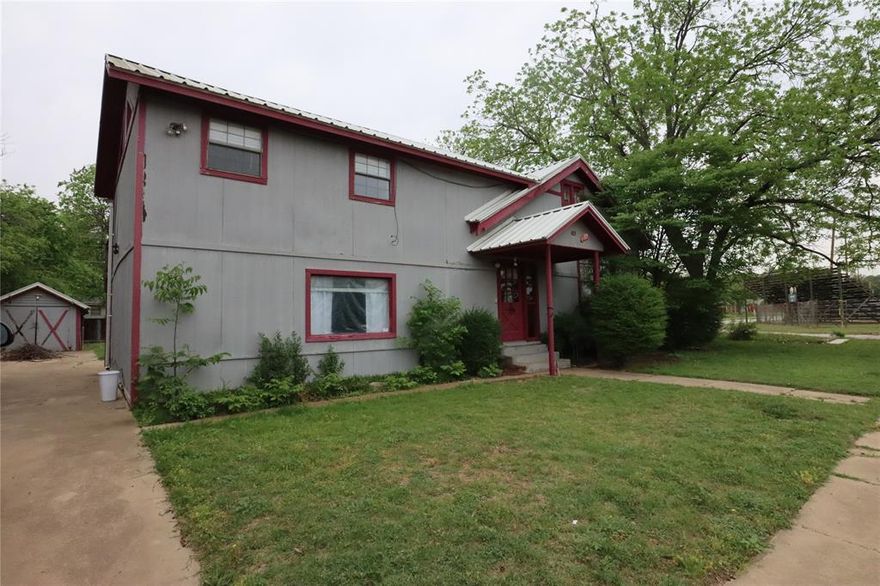 Nice, spacious home on a corner lot with a game room. The master bedroom is upstairs and has a huge private deck off the bedroom. There are his and her bathrooms, one with a shower and the other with a tub. The yard is a nice size with a storage building next to the baseball field. Must see to appreciate, seller will include a painting allowance for the exterior.