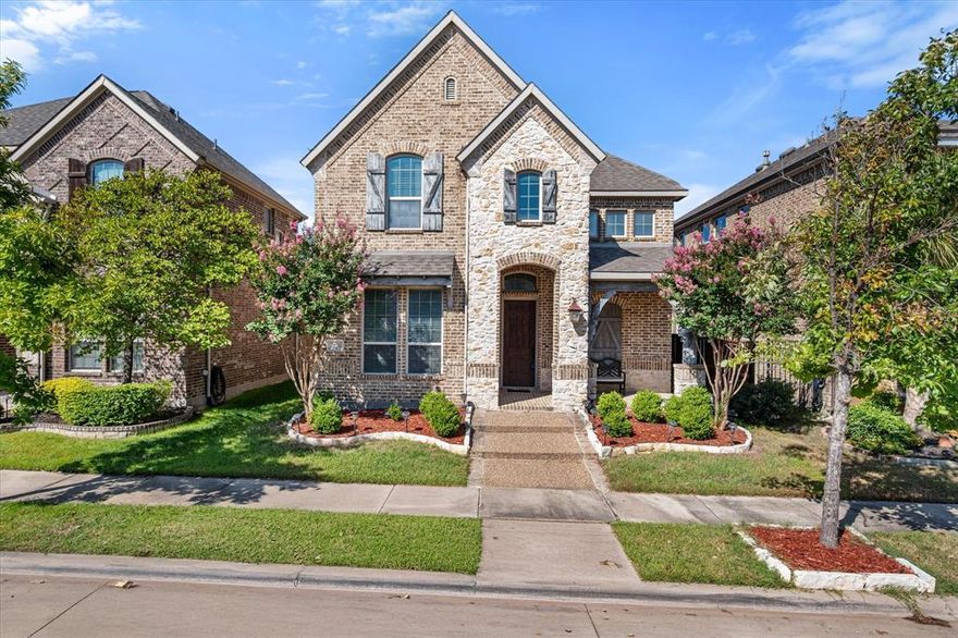 Welcome to Viridian living! This beautifully maintained two-story home blends thoughtful design, spacious living and access to unmatched community amenities. With 4 bedrooms, 2.5 baths and nearly 2,800 square feet; it offers both function and flexibility for today’s lifestyle.
Step into an inviting foyer with soaring ceilings that open into the dining room and a private study - perfect for working from home. The heart of the home is a light-filled living room with a stone fireplace and a wall of windows overlooking the backyard. The open-concept kitchen features granite counters, a large island, gas range and an eat-in breakfast area; all designed for entertaining and everyday comfort. Upstairs, the expansive primary suite is a true retreat, featuring a spa-like bath with dual sinks, a soaking tub, separate shower and a walk-in closet. French doors lead from the bedroom to a private covered balcony - perfect for morning coffee or unwinding at the end of the day. Two additional bedrooms share a full bath, while a second living area provides additional gathering space. A covered patio extends the living outdoors, creating a relaxed spot for weekend grilling or enjoying the quiet of the neighborhood. Beyond the home itself, this property unlocks the Viridian lifestyle—a master-planned community known for its natural beauty and resort-style amenities. Enjoy access to multiple pools, a lake with sandy beach, sailing center, clubhouse, fitness facilities, pickleball and tennis courts, miles of jogging and biking trails and community parks. Viridian Elementary, located right within the neighborhood, is just a short walk away - adding even more convenience for families. Conveniently located with easy access to DFW Airport, Dallas and Fort Worth; this home combines the best of city convenience with the feel of a vibrant, active community.