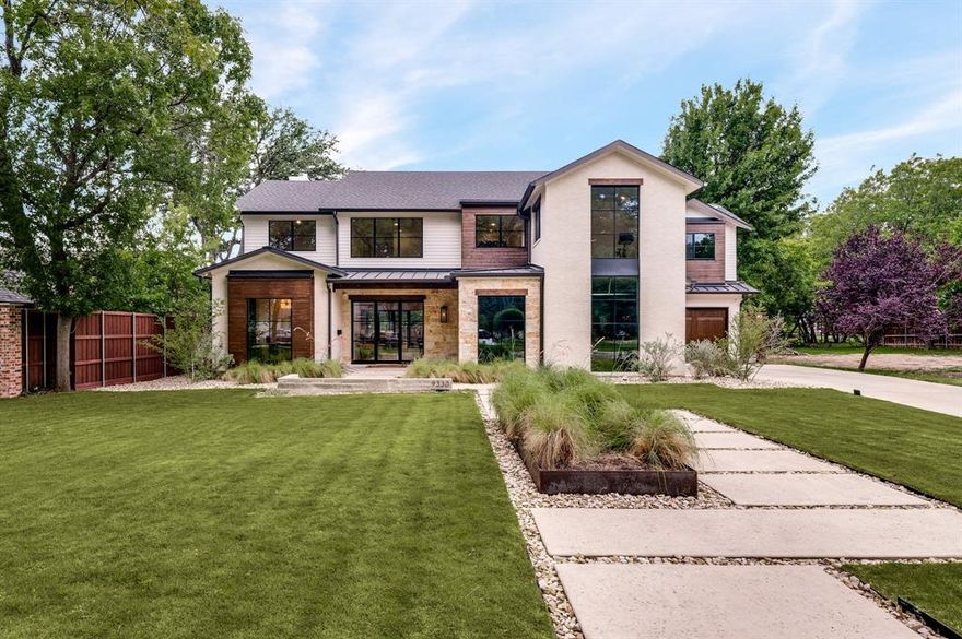 Standing on one of the most coveted streets of White Rock Valley, 9330 Shoreview leaves little to desire. This 5-bedroom, 4.5-bathroom Hill Country Modern features white oak hardwoods and walls of windows reflecting a wealth of natural light. Amid the expansiveness of an open floor plan, the kitchen is a chefs delight with premier appliances and designer lighting. The main-floor primary suite features double vanities, ample storage, separate sinks and a free-standing tub and glass enclosed shower. There is also a pass through to the utility room. The study doubles as the fifth bedroom. Upstairs are the other three bedrooms and game room, all with vaulted ceilings and filled with natural light. There is also a large unfinished attic space ready for sheetrock that is easily the sixth bedroom. The attached, split three-car garage is available for its original purpose or for use as additional flex space. The backyard has a covered patio and an outdoor access half bathroom. Just fabulous!