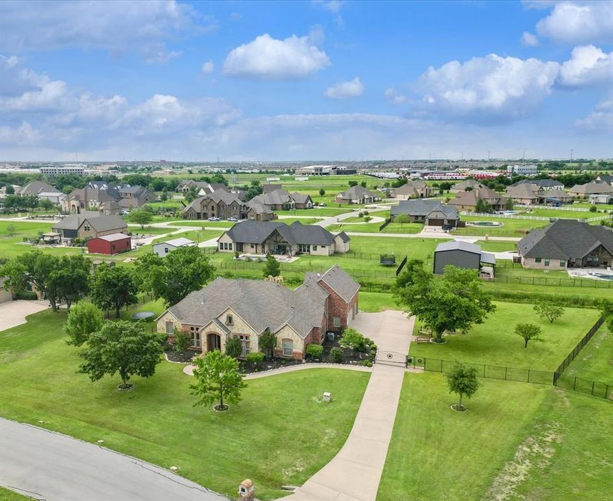 SPLASH INTO SUMMER HERE! Nestled on an oversized 1-acre lot adorned with mature trees, this custom home offers the perfect blend of luxury, comfort & poolside paradise! Retreat from busy life & enjoy this resort style backyard, complete with a sparkling pool boasting a beach entry, water feature & hot tub! Entertain in style on the oversized patio with fire pit & outdoor kitchen, perfect for hosting summer BBQ & poolside gatherings! Inside a chef's dream kitchen awaits, featuring a huge island, gas cooktop, DBL oven & an abundance of cabinets & pantry space! Two dining spaces create the ideal setting for family dinners & celebrations! Work from home effortlessly in the office off the entry! Large living room with built-ins, a stone FP & wall of windows overlooking the pool oasis! Serene master suite with a spa-like bath & a walk-in closet complete with a hidden door safe room! Enjoy family fun in the large game room with a wet bar & balcony! Acclaimed NW ISD! No HOA! Private well!