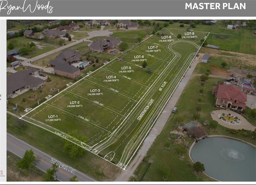 One of the most premier building locations in the neighborhood. Customs Homes in Ryan Woods subdivision have all been constructed by Netze Homes. Build you dream home in this 16,639 sqft lot. Each floorplan is designed to your specific architectural style and layout desires.  2,900 Sq.Ft. Minimum Home Size. There are 5 home plans to choose from. Very quick access to DFW airport and just minutes away from high end shopping area which includes conveniences. World Class hospitals and doctors are all just minutes away too!
