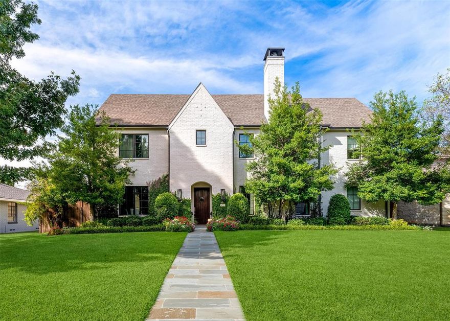 Nestled in the sought-after Midway Hollow neighborhood and on a highly desired block of Dunhaven, this exquisite home seamlessly blends timeless elegance with modern luxury. Upon entry, a sophisticated study welcomes you with a black marble gas fireplace and coffered ceiling. The formal dining room is perfectly positioned next to the caterer’s kitchen with wine fridge, microwave and a spacious walk-in pantry, ideal for entertaining. The heart of the home is the open-concept kitchen, featuring quartz countertops, double ovens, and a built-in refrigerator. Adjacent to the kitchen, the breakfast area boasts a custom brick feature wall and built-in bench seating, adding charm and character. The inviting family room showcases a cast stone gas fireplace, custom built-ins, and generous space for gatherings, flowing effortlessly to the outdoor patio. Designed for year-round enjoyment, the patio is complete with a gas fireplace and built-in Lynx grill, overlooking a large backyard with ample room for a pool. The luxurious primary suite is conveniently located on the first floor with serene backyard views. The spa-like primary bath features marble flooring, quartz countertops, dual sinks, and a spacious walk-in closet. Upstairs, an oversized game room offers incredible flexibility—perfect as a home gym, second office, or additional living space. Three bedrooms are also upstairs, including a private guest suite separate from the other two. A bonus walk-in storage space adds extra convenience. With refined details and thoughtful design, this Midway Hollow home is a true standout, offering comfort, style, and exceptional living spaces inside and out. Located just blocks from Central Market, Claremont Neighborhood Grill and other neighborhood conveniences.