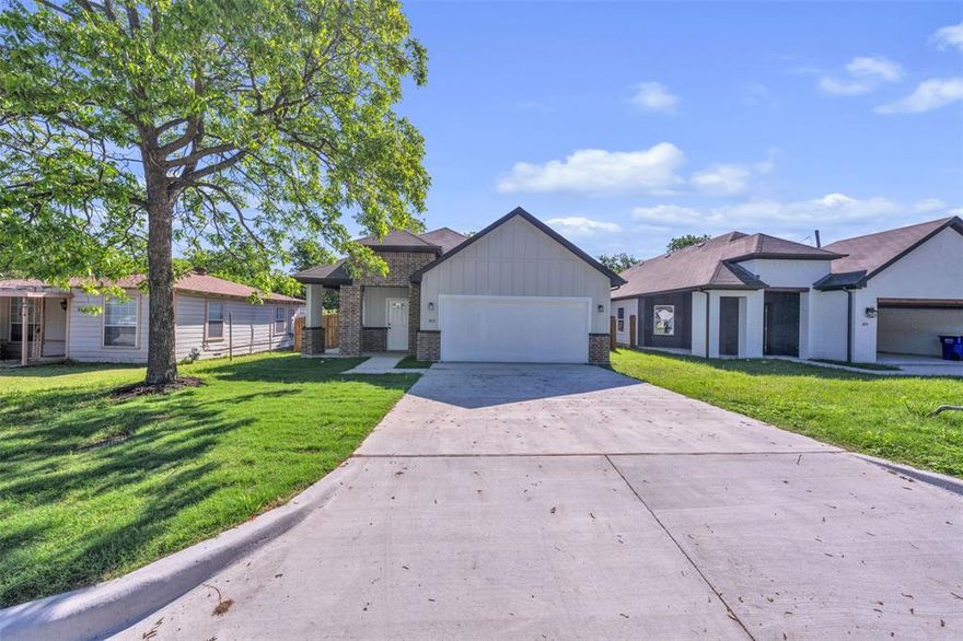 Welcome to this beautifully crafted brand-new home nestled in a well-established neighborhood in White Settlement—just 15 minutes from downtown Fort Worth! This thoughtfully designed 3-bedroom, 2-bathroom home with a 2-car garage blends modern finishes with everyday comfort.

Step inside to discover upgraded details throughout, including an open-concept layout perfect for entertaining, stylish finishes, and quality craftsmanship you can feel the moment you walk in. The spacious kitchen flows seamlessly into the living and dining areas, creating the ideal space for gatherings.

The primary suite offers a private retreat with a well-appointed bathroom, while the additional bedrooms provide flexibility for family, guests, or a home office.

Enjoy outdoor living in the fully fenced backyard—perfect for pets, kids, or weekend barbecues.

Located in an established community with convenient access to shopping, dining, and major highways, this home offers the perfect balance of tranquility and city accessibility.

Don’t miss your chance to own a brand-new home in a prime location—schedule your showing today!