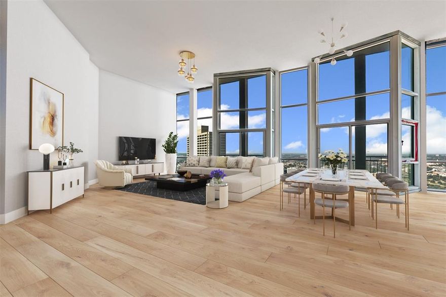 Incredible opportunity in Fort Worth's premier highrise condo building! Design and build out your custom residence living space on the 35th floor of the Tower.  These urban views overlooking the city are the most breathtaking you will find. Horizon views are from the W to the NE and all points beyond. This space has never been finished out and is ready for your home in the sky. Approximately 3666 sq ft.  It is also adjacent to unit #3503. That space consists of 2 platted units.  #3501 1175 sq ft and #3503 2491 sq ft per developer plan. The space is wide open and vacant ready for finish out. Buy one or all for a home that will encompass over one half of the 35th floor of the Tower.  Incredible opportunity! 4 parking spaces in the Tower garage. Fort Worth's most popular and wonderful highrise condo building located in the center of the city. Amenities include 24 hr concierge desk, outdoor pool, party room, guest suites, dining terrace, fitness center, and much more. Walk to entertainment, dining and theater venues. Business centers, The Trinity River Trails, Panther Island, Train Stations, TCC, A&M Law School, are steps away.  Short Commute to Stockyards and Cultural District.