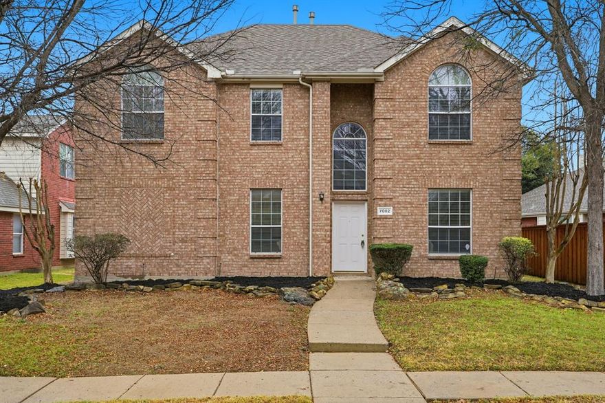 Spacious two-story home featuring 4 bedrooms and 2.5 bathrooms with a well-designed floor plan ideal for everyday living and entertaining. The main level offers a formal dining room and a comfortable living room highlighted by a cozy fireplace. The primary suite includes a double vanity, while additional bedrooms provide flexibility for guests, home office, or hobbies. A rear-facing 2-car garage adds convenience and enhances the overall layout of this inviting home.