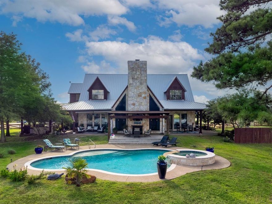 Feast your eyes on a Lifetime Opportunity~Only 1 hr out of DFW~15 acre TROPHY BASS Lake Paradise~3 homes&33.097 ACRES total~Perfect for a large family or Corporate Retreat~Main house 4 -2.5-2 4000 SF~Guest house 2200 SF~4-3 w deck & hot tub~Front house 1650 SF 2-1~Perfect for ranch hand or caretaker~Ea.10Bed 6Bath 7,850SF-home features Waterfront views & massive STONE WBFP~Custom home builders personal home~Great Room w Cedar beam accents & Vaulted ceilings~Granite counter tops~Hand scraped Red Wood Flrs~Sub zero fridge~gas cooktop~SS appliances w dbl oven~Huge island~Grand Family Dinning Room~Master ste retreat w sitting area & study~Travertine floor in bath~Dbl vanity~sep shwr&spa tub~3 beds up~4th bed has blt-in desk&shelves~Outdoor kit&pergola~4 cvrd porches~Pool&hot tub~2 Slip Boat hs w H20&elec~Dbl pull-thru High Barn~2 Wells&city H20~Sprinkler Syst~Extensive lake mngmt~Abundant wildlife~Waterfowl~Buyers to verify taxes&SF~JAMES ANDERSON STAR LAKE YOUTUBE BIG FISH PICS & VIDEOS!