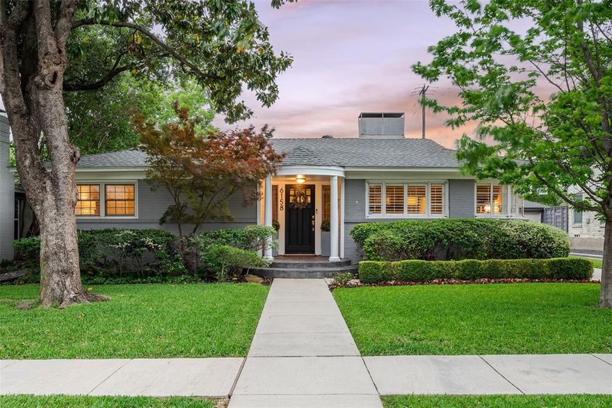 Timeless Wilshire Heights bungalow on charming block.  Lush landscaping and undeniable curb appeal set the tone for what awaits inside — a home where original character and modern updates exist in perfect harmony.  Step through the front door and you are greeted by warm hardwood floors — original to the home — that run through the living areas and bedrooms, lending richness and authenticity beneath a layer of crown molding and baseboards added in 2020. A versatile floor plan with two spacious living areas gives you the flexibility to live, work, and entertain.  The kitchen and both bathrooms — were reimagined in 2018, while most major mechanical systems have been replaced as well.  Outside, the backyard is a true retreat. A wooden deck creates a distinct space for lounging and entertaining, while a thoughtfully designed bar nook is ready for warm evenings with friends.  Perfectly positioned near Greenville Avenue, Mockingbird Lane, Lakewood, and US 75, this home puts the best of the neighborhood right at your doorstep — and with Mockingbird Elementary just around the corner.