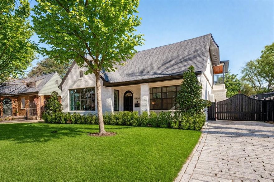 Step into one of the most beautiful homes in Perry Heights, one of Dallas’ most sought-after neighborhoods in the heart of Oak Lawn. Fully remodeled in 2023, this home blends thoughtful design, high-end finishes, and exceptional functionality. Designed for entertaining, the open kitchen features custom cabinetry maximizing storage, a large island with bar seating, granite countertops, wine refrigerator, gas range, and matte-finish appliances. The 1,220 square foot primary suite, has the entire second floor to itself, and is a true retreat, offering a private office nook, expansive walk-in closet with washer and dryer, and direct access to a private patio that spans the length of the home. The spa-inspired ensuite bath includes a soaking tub and a stunning double shower with four shower heads. His and hers, separate walk in closets. Solid plank hardwood floors and custom cabinetry extend throughout the main home and detached guest quarters.The backyard is anchored by a southern-style covered porch ideal for outdoor entertaining, along with a beautifully designed detached guest quarters. The guest quarters feature an open kitchen with serving bar, granite countertops, elegant shower, and dedicated washer and dryer, perfect for visitors, multigenerational living, or a private home office. Recent improvements include HVAC replacement in 2023, and full landscaping redesign in 2024 with irrigation system. Total square footage of 3,563 includes the guest quarters, which is one bedroom and one full bath and could be converted back to an alley entry, two car garage.