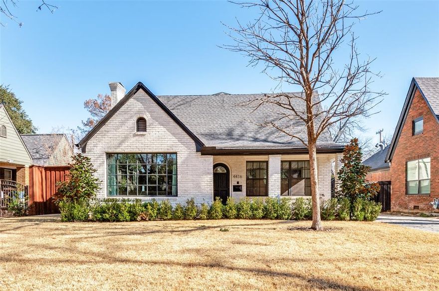 Step into one of the most beautiful homes in Perry Heights, one of Dallas’ most sought-after neighborhoods in the heart of Oak Lawn. Fully remodeled in 2023, this home blends thoughtful design, high-end finishes, and exceptional functionality.
Designed for entertaining, the open kitchen features custom cabinetry maximizing storage, a large island with bar seating, granite countertops, wine refrigerator, gas range, and matte-finish appliances. Solid plank hardwood floors and custom cabinetry extend throughout the main home and detached guest quarters.
The oversized primary suite is a true retreat, offering a private office nook, expansive walk-in closet with washer and dryer, and direct access to a private patio that spans the length of the home. The spa-inspired ensuite bath includes a soaking tub and a stunning double shower with four shower heads.
The backyard is anchored by a southern-style covered porch ideal for outdoor entertaining, along with a beautifully designed detached guest quarters. The guest quarters feature an open kitchen with serving bar, granite countertops, elegant shower, and dedicated washer and dryer, perfect for visitors, multigenerational living, or a private home office.
Recent improvements include HVAC replacement in 2023, and full landscaping redesign in 2024 with irrigation system. Total square footage of 3,563 includes the guest quarters, which is one bedroom and one full bath.