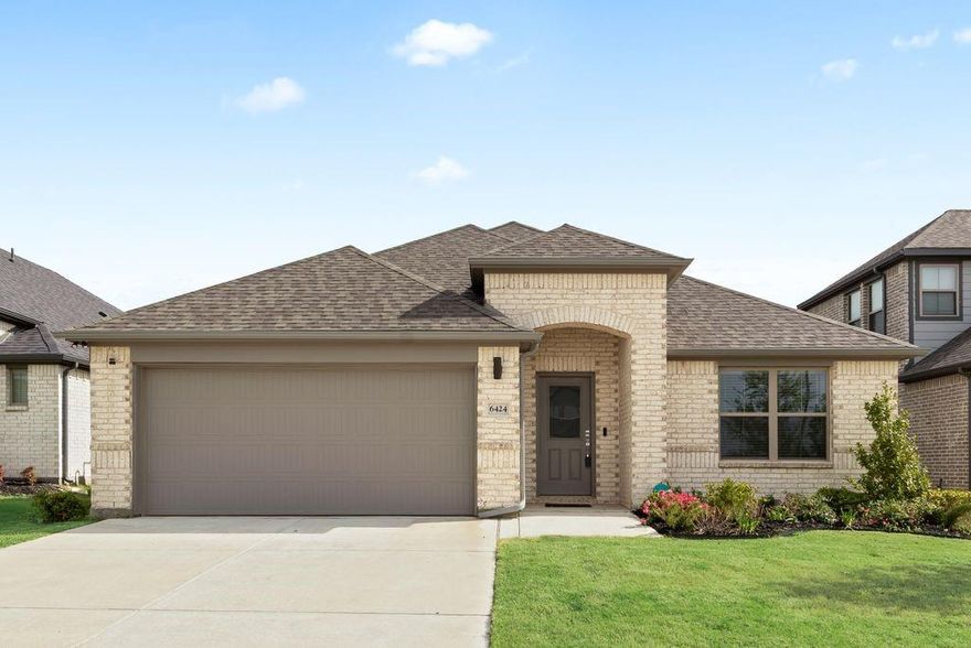 Welcome to 6424 Fiddle Way, a stunning 4-bedroom, 3-bathroom residence that perfectly blends contemporary style with functional design. From the moment you arrive, the exceptional curb appeal and professional landscaping set the stage for a home that has been thoughtfully upgraded at every turn. Chef’s Dream Kitchen & Open Concept Living. The heart of the home is an ultra-modern kitchen designed for both daily life and grand entertaining. Features include,  Designer Painted Cabinets with chic gold-tone hardware, Premium Quartz Countertops and an expansive prep island, Abundant Storage and counter space for the home chef, Upgraded Light Fixtures that add a touch of glamour to the open-concept great room. The living area is bathed in natural light, seamlessly connecting the kitchen to a spacious family room and a sophisticated dining area. Wide-plank flooring and a neutral, high-end color palette create an atmosphere of airy elegance. The primary suite is a true sanctuary, featuring oversized windows and a spa-inspired ensuite with a double vanity, modern grey cabinetry, and refined finishes. The office cove is tucked away for privacy, providing the perfect environment for remote work or creative projects. Serene Guest Wing: Three additional bedrooms are located near the front of the home, offering quiet and privacy for family or guests. Three beautifully appointed full baths feature upgraded fixtures and mirrors. The interior boasts upgraded doorknobs on every door and every light fixture has been upgraded, you will see stylish accents throughout. Experience the perfect balance of chic design and comfortable living. Enjoy Outdoor Living & Extra Features, Step outside to the backyard that offers ample space for play, gardening, or future pool installation and a spacious covered patio. Schedule your showing today!