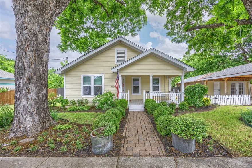 Nestled on a quiet, tree-lined street in the heart of historic downtown McKinney, this enchanting 4-bed, 2-bath residence beautifully blends timeless character with thoughtful modern updates. Rich in charm & lovingly maintained, the home offers an inviting atmosphere designed for both comfortable living & effortless entertaining. Inside, spacious living areas are filled with abundant natural light, creating a warm & welcoming ambiance throughout. The beautifully updated galley kitchen is as functional as it is stylish, offering an ideal space for hosting gatherings or enjoying everyday meals. Expansive windows surrounding the dining area flood the space with sunlight. The Primary suite serves as a private retreat, featuring soaring ceilings and a spa-inspired en-suite bath complete with ocean-blue tile accents, a generous walk-in shower, clawfoot soaking tub, and refined finishes. Adjacent to the primary suite, a beautifully designed office studio creates an ideal space for remote work, creative pursuits, or a private lounge. Three additional bedrooms are spacious, comfortable, and full of personality, offering flexibility for guests or family living. Outdoor living is equally exceptional, with inviting front and back porches that create the perfect backdrop for relaxing evenings with friends and neighbors. The expansive backyard is shaded by mature trees and features a large deck complete with space for grilling, dining, and gathering around the chiminea—perfect for creating lasting memories year-round. Native Texas landscaping and vibrant crape myrtles provide stunning seasonal beauty and exceptional curb appeal. Located just moments from the vibrant attractions of downtown McKinney, this home offers the rare opportunity to enjoy historic charm, modern comfort, and an unbeatable location—all while tucked away from the bustle of downtown traffic. See documents in Transation Desk.  Schedule showings in Broker Bay