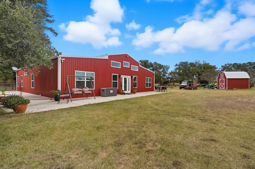 Two separate homes on 10 acres! The main residence is approximately 2,500 square feet, while the smaller home is around 850 square feet. The guest house could be perfect for visitors, ranch workers, short-term rentals, or generating monthly income. This unique property is a must see!

As soon as you step into the main home, you'll notice the spacious, open floor plan that creates a warm, inviting, and functional atmosphere. The large kitchen is the centerpiece, providing an ideal space for gatherings with family and friends during holidays and special occasions. With ample counter space and an oversized island, it's perfect for both serious cooks and casual hosts. Adjacent to the kitchen is a huge prep or mudroom with cabinets, a sink, and plenty of storage.  The main house also features 3 bedrooms, 2 bathrooms, an office or flex space, and a large utility room with tons of storage. 

The guest home is a 1 bedroom layout (wired for additional rooms in the barn area), with 1.5 baths, a huge walk in shower, a large closet, and a utility room. The open-concept design includes a well-sized kitchen and a generous great room.

The land is fully fenced, with an attached barn and storage area, storage shed and separate pens for livestock. It’s AG exempt and has no HOA restrictions. Bring your horses, pigs, goats, and furry friends, there’s plenty of space for them to roam freely!

Enjoy the peaceful country lifestyle, just outside the city limits. This isn’t just a property, it's a true Texas lifestyle waiting for its new owner!