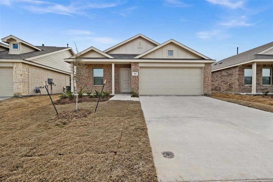 A BRAND NEW (approx 1700 sqft) 4 bed, 2 bath, 2 car garage single-story home with enough space for families or anyone in search of extra space. Enter the home to find three secondary bedrooms, a laundry room, and a full-sized bathroom toward the front. The open layout shared among the dining room, family room, and kitchen with center island provides a seamless transition between the shared living spaces. While the owner's suite features an en-suite bathroom and a walk-in closet.

Photos are for illustrative purposes only.

It is located in the beautiful city of Forney which provides a tranquil country setting and a charming downtown area with plenty of shops and restaurants, as well as tons of outdoor fun and happening events throughout the year. Nearby highways provide quick access to the Dallas Metroplex area, Mesquite, Rockwall, Garland, and many other cities.