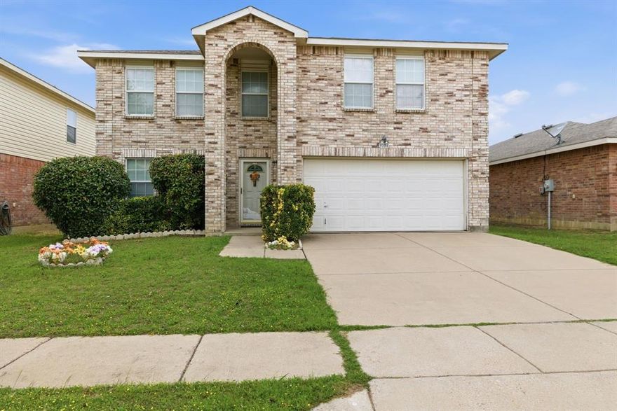 Beautiful two story home in well established Poynter Crossing Add neighborhood. This home reflects pride of original ownership and built by Centex Homes. The spacious and well maintained home has 4 bedrooms, 2.5 bathrooms. 2 dining areas and 3 living areas. The open kitchen and downstairs living room has a warm and cozy brick wood burning fireplace. The front living and dining area is perfect for entertaining or could be a fabulous place for your home office. The nice size primary bedroom is down with an ensuite bath and walk-in closet. The addition 3 bedrooms are upstairs and surround the upstairs living space which is perfect as tv room, game room for the entire family to enjoy. Roof was replaced in 2023. This home is centrally located and close to schools, restaurants and shopping.