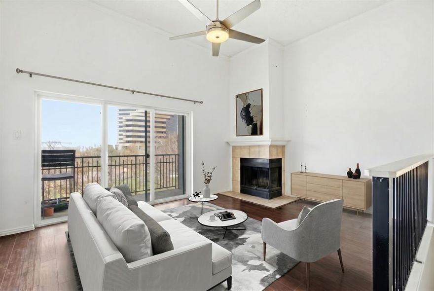 Welcome to Unit 5206 at The Topaz Townhomes - an exceptional opportunity to own in one of Dallas’ most connected neighborhoods. Ideally positioned near the Harwood District with quick Tollway access and close proximity to the American Airlines Center, this open-concept layout allows the living, dining, and kitchen areas to flow seamlessly; ideal for both everyday living and entertaining. Large windows fill the space with natural light and offer views toward the iconic Bleu Ciel building, creating a true Uptown backdrop.

This 2-bedroom, 2-full-bath residence features spacious ensuite bedrooms with walk-in closets, providing privacy and flexibility for guests or a dedicated home office. An attached two-car garage offers ample storage and convenience, while the gated community delivers secure, low-maintenance living. Enjoy walkability to the Katy Trail, Knox Street dining, and Uptown’s most sought-after destinations. Washer and dryer may convey.