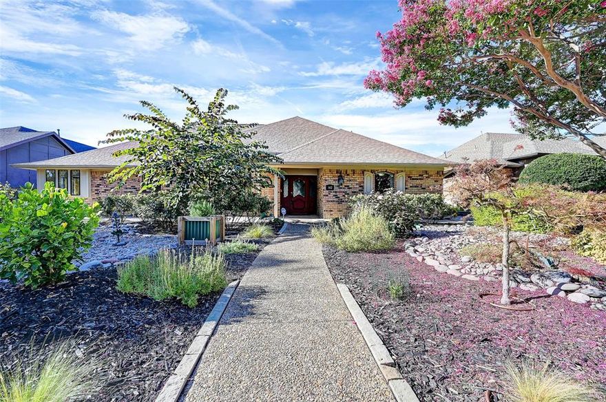 Must see this remarkable property nestled in the sought-after Briarmeade subdivision. The front yard was converted to a waterwise landscape ft colorful, drought resistant plants, raised flower beds, cobblestones & custom mosaic TX star. Inside you'll find picturesque windows, new flooring & HVAC replaced 2021. The formal living room has a stone fireplace & spectacular view of the pool. The gourmet kitchen is adorned with granite countertops, stainless-steel appliances & soft close cabinetry. Just off the kitchen lies a 2nd living room perfect for hosting gatherings. Your primary retreat awaits offering 2 massive walk-in closets, 2 vanities, garden tub, standup shower & direct access to the back patio. The pool is resurfaced with exposed aggregate, new tile, coping, skimmers, LED lights & covered with UV protected shade sails. French drains & crushed granite installed for easy lawn maintenance. Updated drain lines with NEW PVC pipes. Don't miss the chance to make it yours!