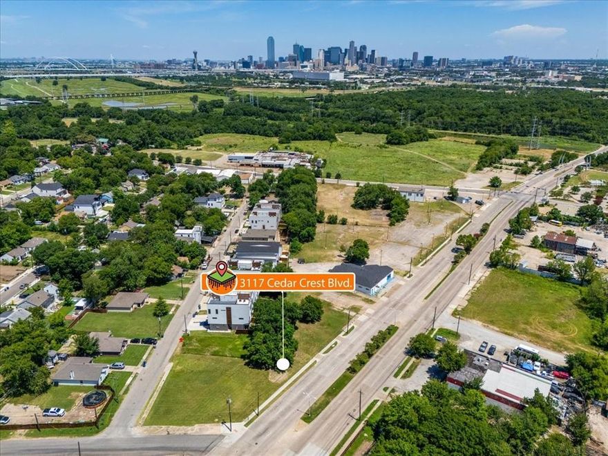 CEDAR CREST GOLD MINE!
Unlock the opportunity to own a strategically located, triangle-shaped corner lot in the heart of South Dallas’ redevelopment zone. Situated on high-traffic Cedar Crest Blvd, this parcel boasts unmatched visibility and accessibility, just minutes from I-35, Downtown Dallas, and major arterial routes. Adding to its appeal, the property sits near the site of Halperin Park, a highly anticipated city highlight scheduled to open in Spring 2026 bringing new energy, recreation, and consistent foot traffic to the area, further enhancing property values and business opportunities.
This lot offers flexible possibilities — perfect for a boutique office, monument signage, retail, or creative infill build (subject to zoning). Whether you’re a seasoned investor or a visionary builder, this is your chance to claim a stake in one of Dallas’ fastest-growing urban corridors.
With revitalization efforts, new housing developments, and city-backed projects transforming the area, this is more than just land — it's a foothold in Dallas’ future. Don’t just watch the growth. Own it.
Lot size and boundaries are approximate and based on available mapping data. Buyer and buyer's agent to verify all measurements, zoning, and use restrictions independently.