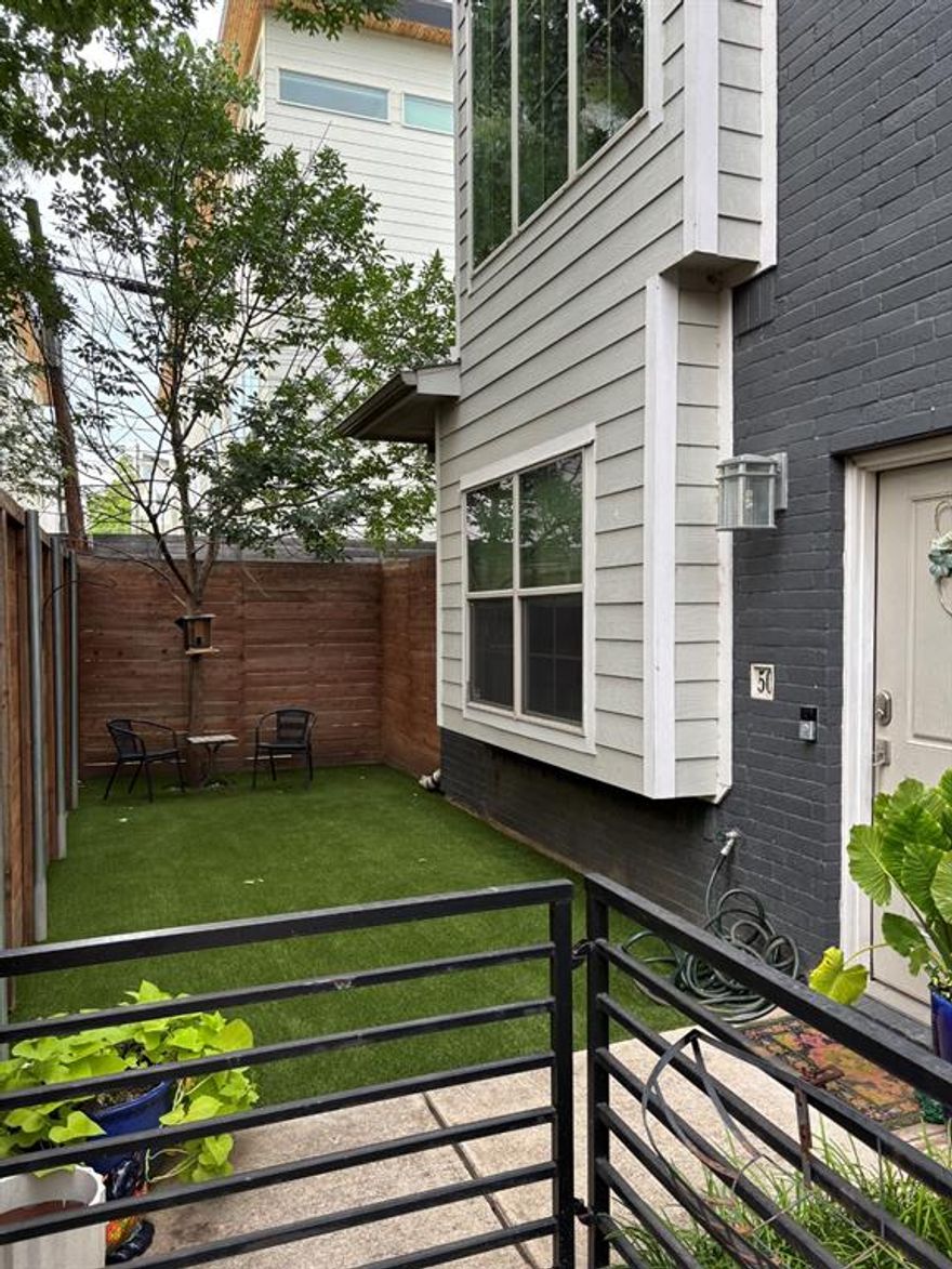 Craving a low-maintenance lifestyle with big-city energy just outside your door? This stylish end-unit townhome-style condo delivers comfort, privacy, and location in one unbeatable package. Tucked in a quiet community less than a mile from lower Greenville and just minutes to downtown Dallas and Knox-Henderson, you’ll love having the city’s best dining, nightlife, and culture at your fingertips.

Inside, the open-concept living space is bright and welcoming, featuring hardwood floors, high ceilings, and a sleek kitchen with stainless steel appliances, quartzite countertops and a large island. A first-floor flex space offers the ideal setup for a home office, gym, or creative studio. On the third floor, both bedrooms include ensuite baths, offering privacy and flexibility for guests, roommates, or your work-from-home needs. 
Enjoy the rare perk of a small, private recently-turfed front yard—perfect for pets or lounging. 

With only one shared wall, no upstairs neighbors,an attached 2-car garage and the refrigerator and washer & dryer included, this one checks all the boxes.