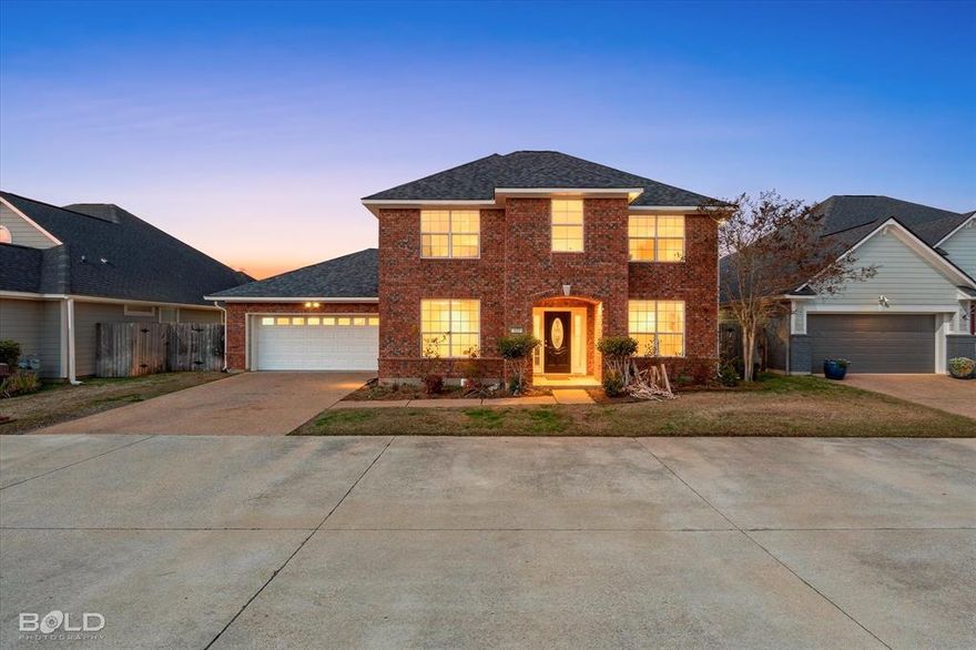 Space, space & more space. Start with a Two story grand entry way that opens to a large formal dining room. As you continue back to the massive open floor plan. The kitchen with it's large island overlooks the living room with gas log fireplace to be warm & cozy on the cold days. Cooking space for days with lots of countertop space and storage. The cooking enthusiest dream. The master bedroom has space for kingsize furniture and a cozy sitting area or work space. Master bath has space, space, space, with seperate tub & shower, double vanity, and a walk-in closet. Upstairs there are 3 bedrooms and a bonus room that could be a the 6th bedroom. Every bedroom is large. The upstairs bathroom has a bath area and a wet area with double sinks and really cool faucets. All the upstairs is brand new fraze' carpet for that soft quiet feel. More space off of the garage that could be an office, hobby room, music room, or workshop. Even with the largest of families, you will not get any water bill.