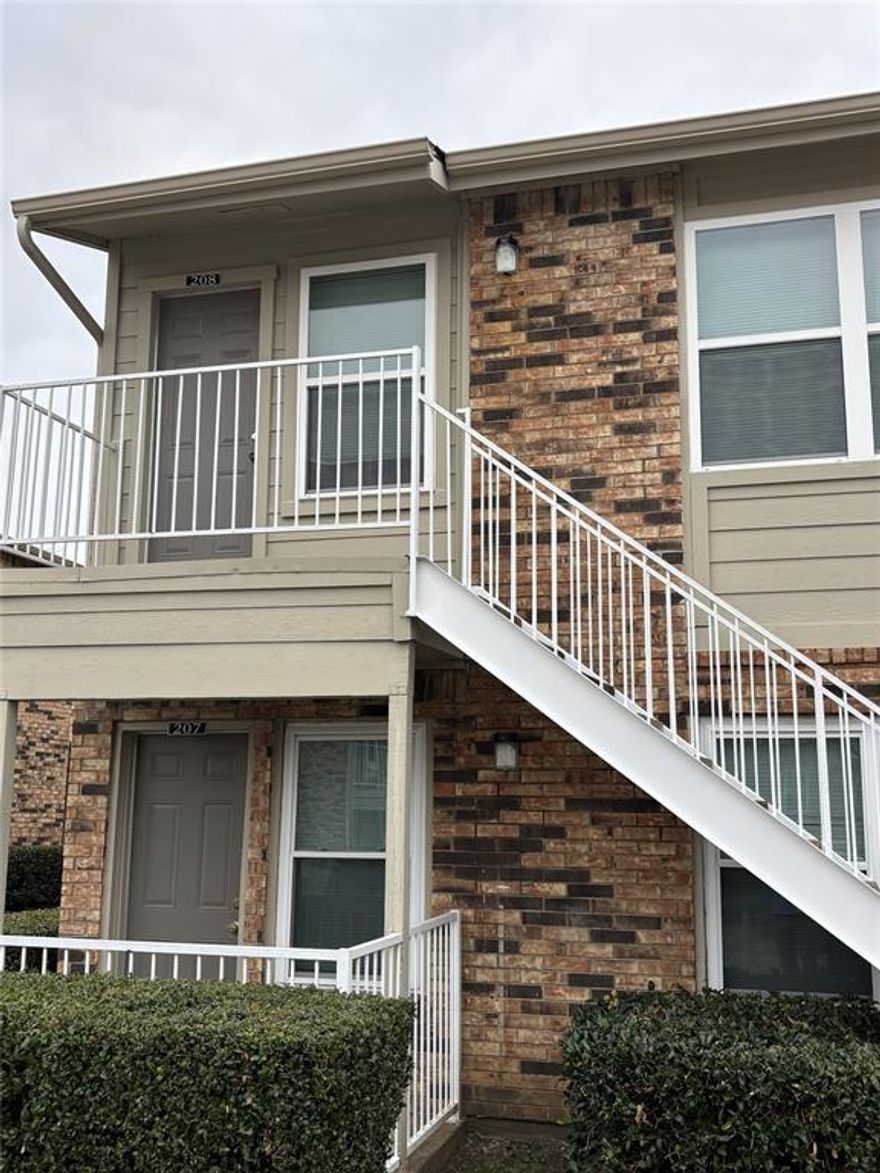 INVESTMENT PROPERTY! Modern Condo in Prime Carrollton Location! Currently lease month to month for $1200 per month.

2nd floor location with two stairwells and entrances.  One Main entrance and one to the Primary Bedroom.

Welcome to this beautifully updated 1-bedroom, 1-bath condo in the highly desirable Trinity Meadows Condos community. 

Step inside to an open-concept layout featuring a spacious living area with a cozy fireplace, tall ceilings, and large windows that create a bright and inviting atmosphere. The kitchen boasts granite countertops, stainless steel appliances, ample cabinet space, and a convenient breakfast bar—perfect for casual dining or entertaining.

The primary bedroom is generously sized and includes a walk-in closet. The bathroom offers updated fixtures and a clean, modern feel. A private balcony provides the perfect spot to unwind with morning coffee or evening sunsets.

Residents enjoy access to community amenities including a sparkling pool, spa, clubhouse, and plenty of guest parking. The location can’t be beat—just minutes from the Dallas North Tollway, PGBT, shopping, dining, Addison nightlife, and H-Mart.

Whether you're a first-time buyer, downsizing, or looking for a turn-key investment property, this unit delivers outstanding value and convenience.

*Updated interiors
*Community pool & amenities
*Unbeatable central location
*Move-in ready or Extend current Tenant's Lease.  Currently Month-To-Month rented at $1200 per month as owner is selling

This is a Non-Warrantable Condo which makes it ineligible for Fannie, Freddie, VA and FHA financing.  Call Steve Hakes for the available financing options.
