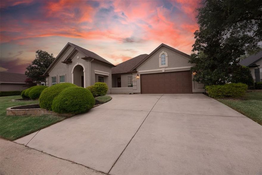 WELCOME TO THIS STUNNING STUCCO MILANO FLOOR PLAN, OFFERING A PERFECT BLEND OF COMFORT, STYLE AND THOUGHTFUL UPDATES. 

Step inside to discover a bright, open layout featuring engineered wood flooring throughout the living, dining areas, bedrooms, and study, complemented by large tile in kitchen, bathrooms and utility room. Kitchen has granite countertops and beautiful wood cabinets. 

This home has been well maintained with valuable upgrades, including a 2021 HVAC system with a 12-year transferable warranty, a high-impact roof, gutters and garage door installed in 2025, and fresh exterior paint in summer of 2023. 

The thoughtfully designed layout offers privacy for visiting guests, with the second bedroom overlooking a peaceful courtyard. A dedicated office provides flexibility and can easily adapt to your needs. The separate golf cart garage offers ample storage space and room for your golf cart. 

The home's expansive patio offering spectacular views of the lush greenbelt, is truly exceptional and a defining feature of this property. You can easily envision spending many peaceful mornings and tranquil evenings enjoying such a beautiful setting. 

Located in the highly sought-after Robson Ranch 55+ community where residents enjoy resort-style amenities, 2 pools, clubhouse, on-site restaurant, golf, social clubs, and the security of a gated community. This beautiful home combines low-maintenance living with exceptional comfort in one of North Texas's most desirable adult communities.. Robson Ranch is an active retirement community.