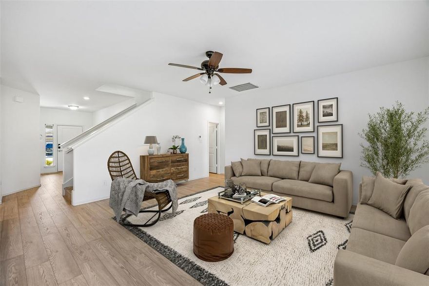 Nestled in the Highlands at Chapel Creek in Fort Worth and zoned to White Settlement ISD, this well-cared-for two-story residence features 3 bedrooms, 2 full bathrooms, 1 half bath and approximately 2,340 square feet of thoughtfully arranged living space. Ideally located near Interstate 30 and Loop 820, the home offers convenient access to West Fort Worth, Lockheed Martin and NAS JRB Fort Worth, while keeping you close to everyday essentials like Cowtown Farmers Market, Veterans Park and nearby medical facilities, along with a variety of shopping and dining options. Inside, the home showcases a practical and inviting layout with a spacious main level and a versatile upstairs loft perfect for a home office, media room, or additional living area. Recent improvements include luxury vinyl plank flooring, new carpet in the bedrooms and loft and fresh interior paint throughout, extending to the garage. The updated kitchen features a farmhouse sink, new disposal and a full suite of stainless steel appliances, including an oven range, microwave, dishwasher and refrigerator making it truly move-in ready. For added security and convenience, the home is equipped with a centrally monitored system that includes a smart lock keypad, doorbell camera, motion and entry sensors and water intrusion detection. Step outside to enjoy community amenities such as a pool, playground and scenic walking trails. The attached two-car garage is enhanced with epoxy flooring. Blending modern updates, flexible living spaces and a desirable location, this home presents an outstanding opportunity in the Fort Worth market. Be sure to ask about available lender incentives, which may include no lender closing costs. Buyers could be responsible only for title and prepaid expenses with an accepted offer. If you’re looking for a home in Fort Worth, Texas with stylish updates, adaptable living areas and convenient access to West Fort Worth and I-30, this property is well worth a look.